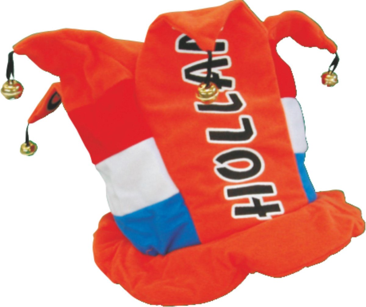 Belletjeshoed oranje Holland met rood-wit-blauwe vlag | EK Voetbal 2020 2021 | Nederlands elftal belhoed | Nederland supporter hoed | Holland souvenir